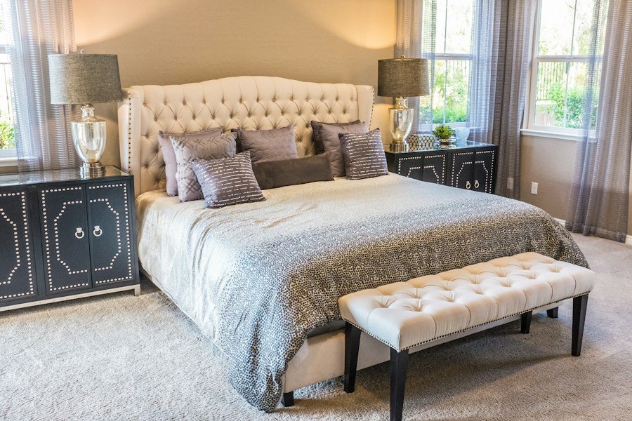 Rest upholstered bed — editorial product reference